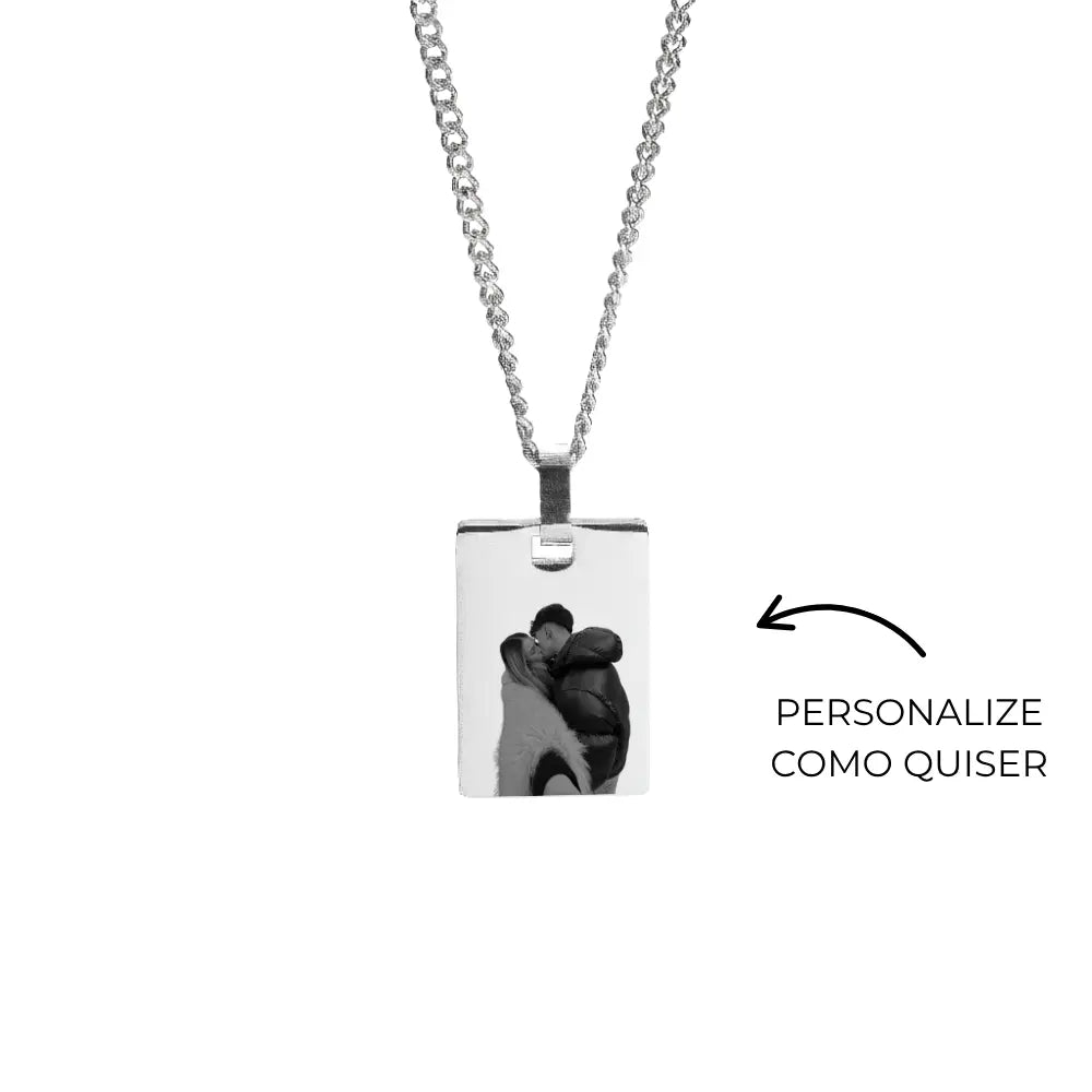 Colar com Pingente Retangular Personalizado