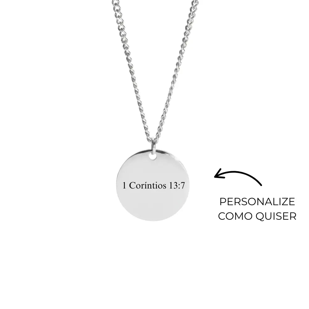 Colar Personalizado com Pingente Medalha - Texto