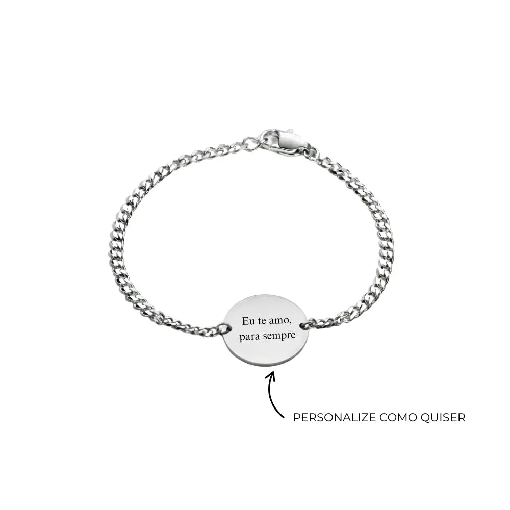 Pulseira Medalha Personalizada - Texto