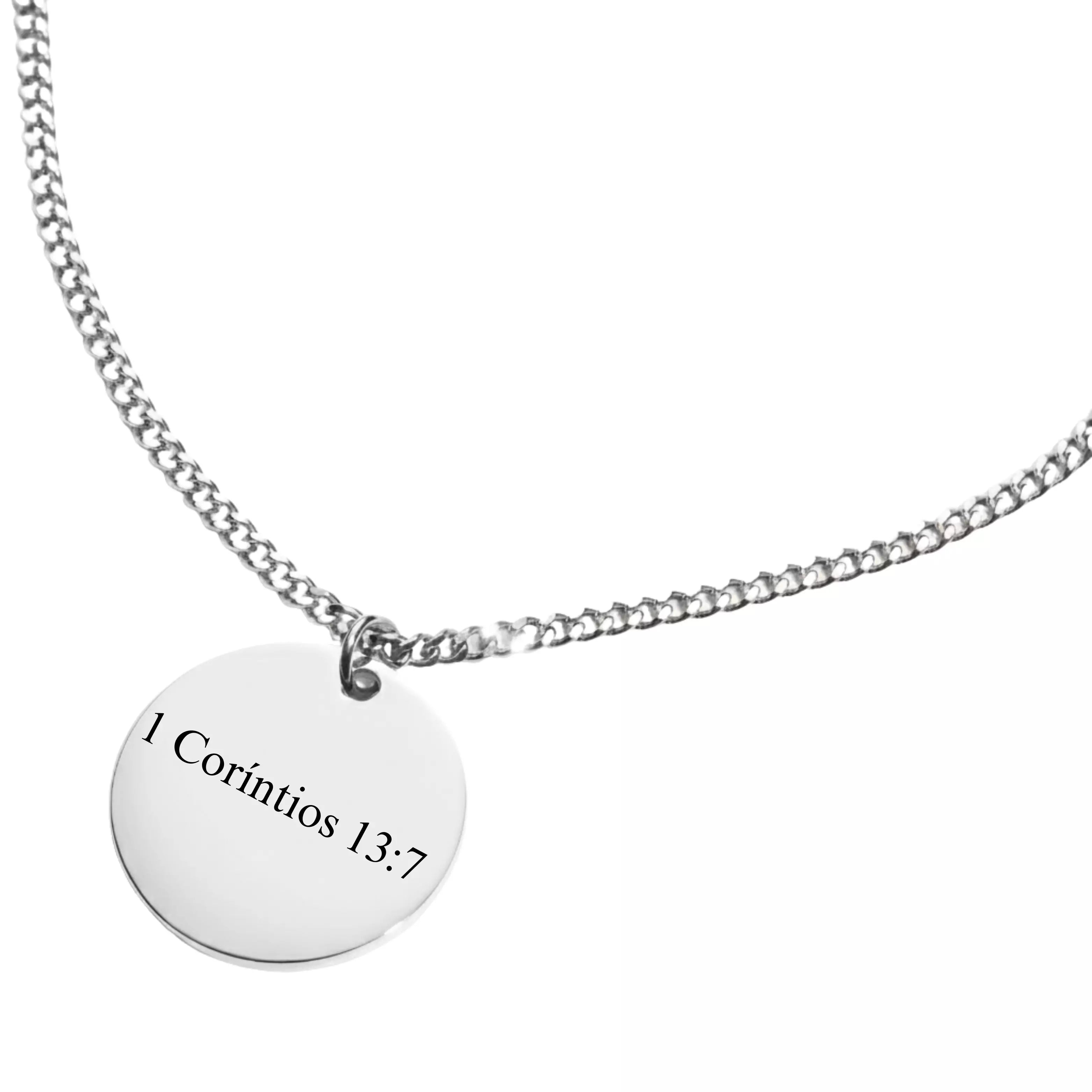 Colar Personalizado com Pingente Medalha - Texto