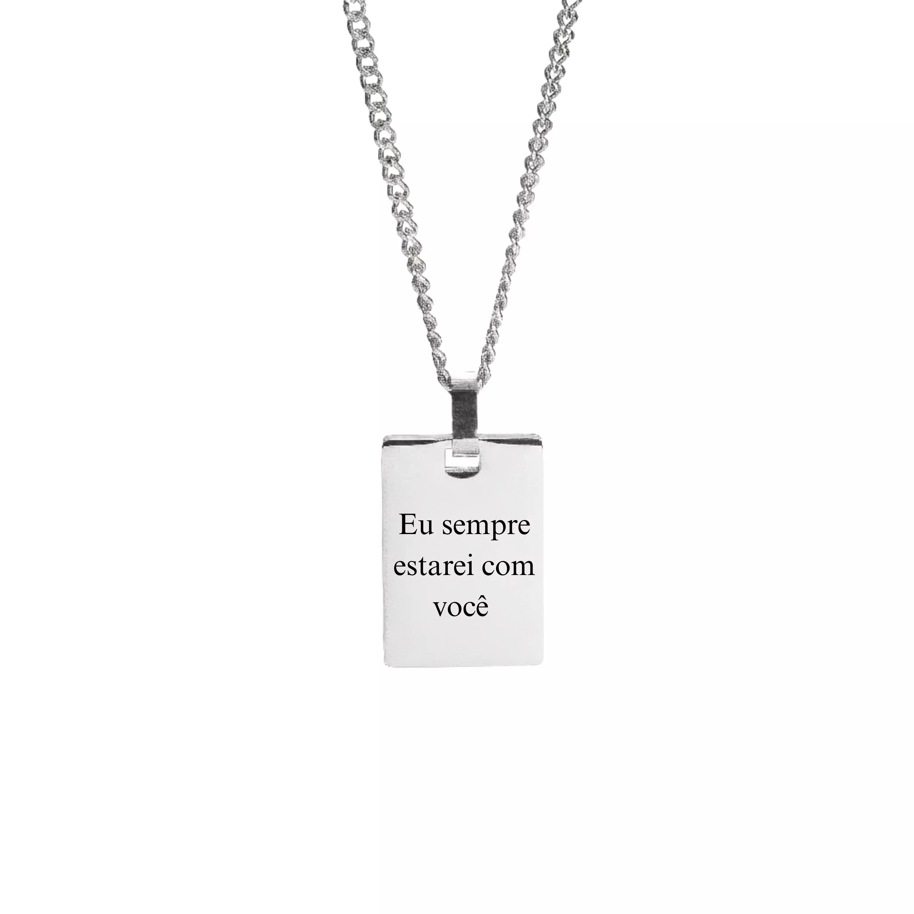 Colar com Pingente Retangular Personalizado