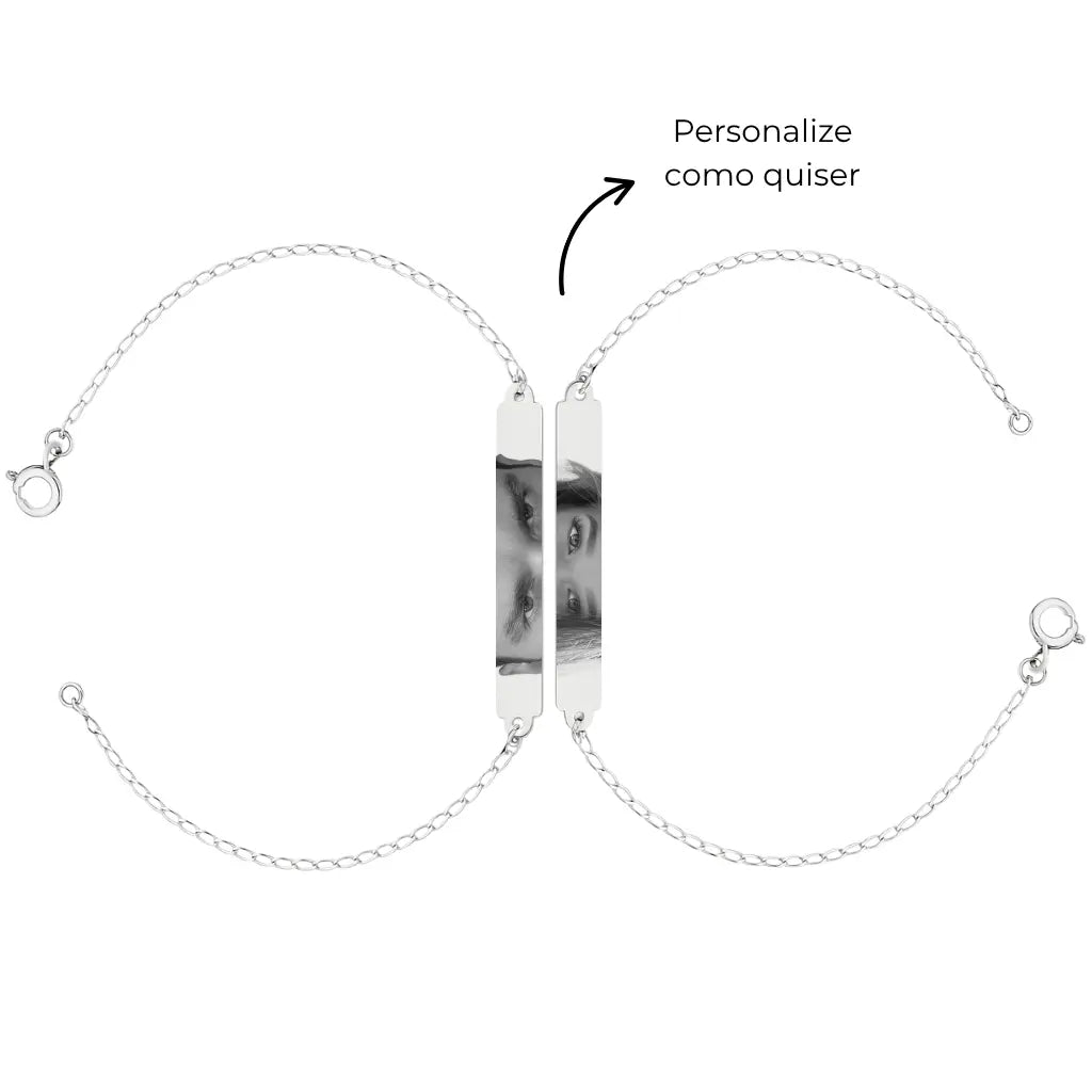 Kit de Pulseiras Personalizadas em Prata 925
