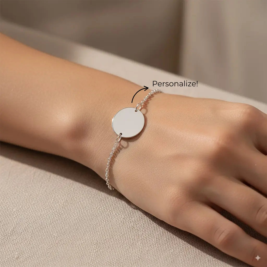 Pulseira Medalha Personalizável em Prata 925