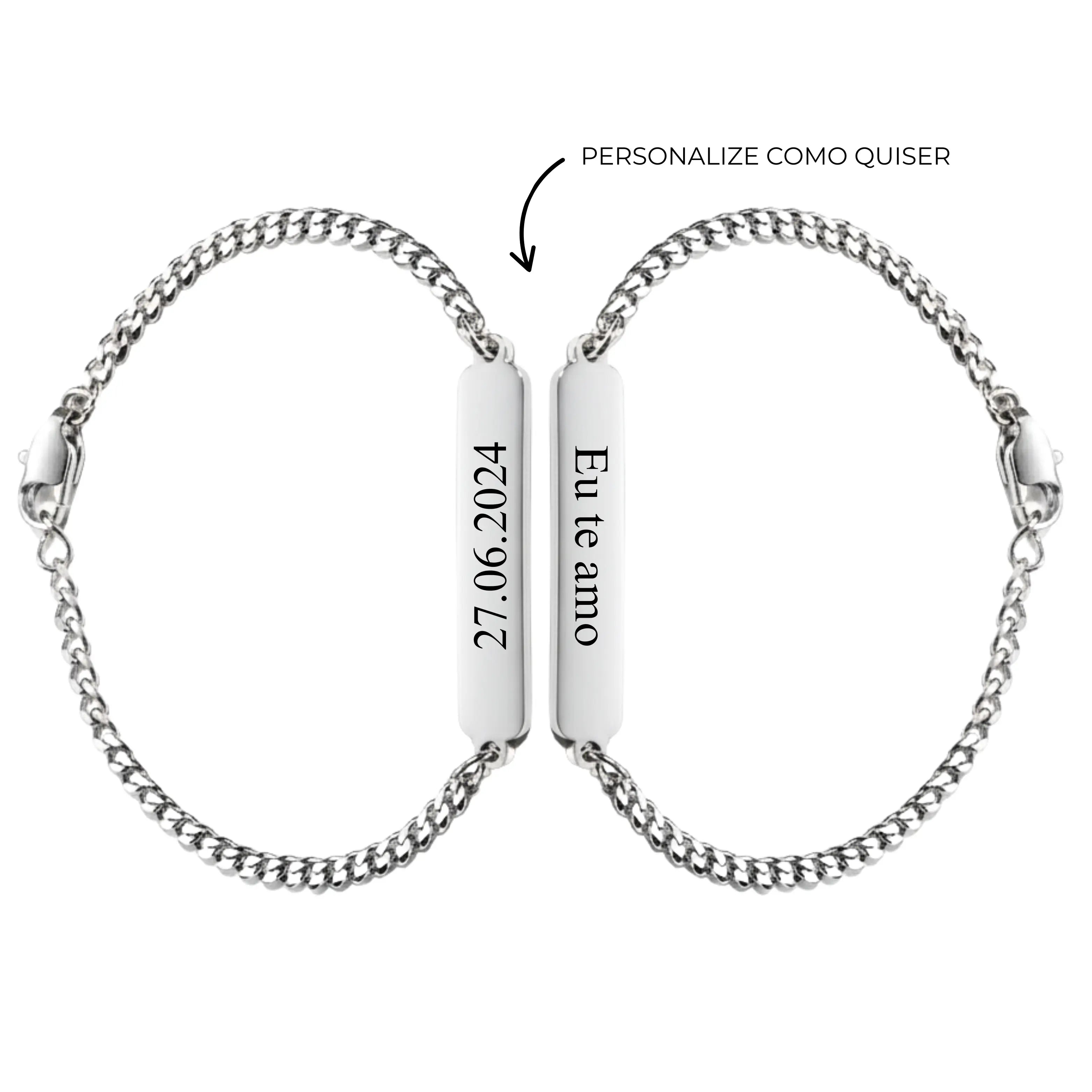 Kit de Pulseiras Personalizadas + Chaveiro de Brinde